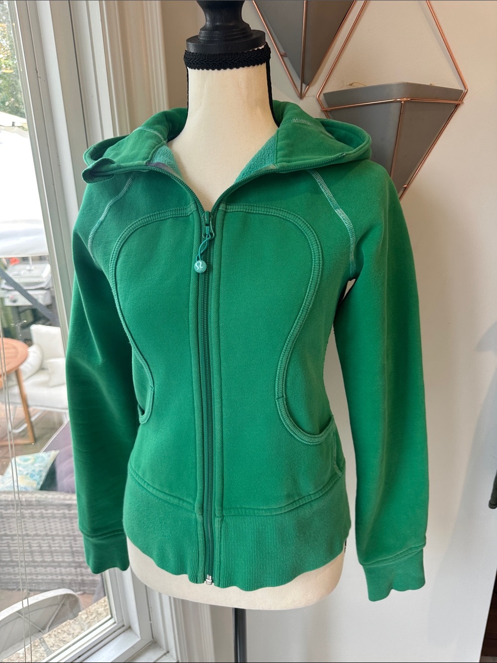 LULULEMON Y2K VINTAGE Green Scuba Hooded Full-Zip Jacket Hoodie Size 4